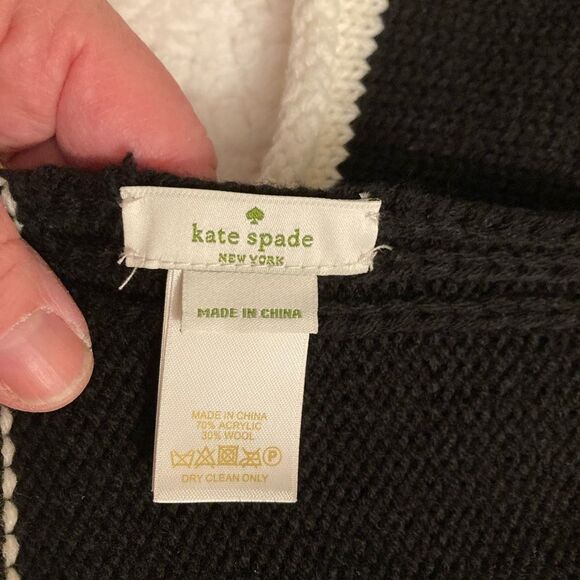 Kate Spade Black Jersey Knit Scarf - Picture 3 of 10